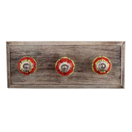 Auricula Winifred Ceramic Wooden Hooks